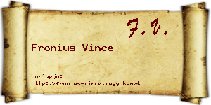 Fronius Vince névjegykártya