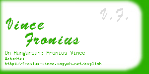 vince fronius business card